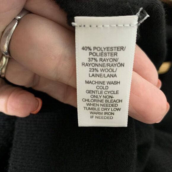 Ann Taylor LOFT Women Medium Cardigan Wool Knit Sweater Black - Picture 4 of 5